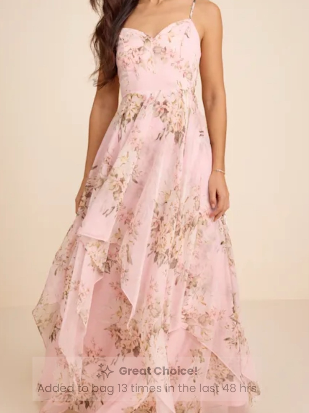 Lulus Breigh Blush Floral Sleeveless Maxi Dress Pink - Size M